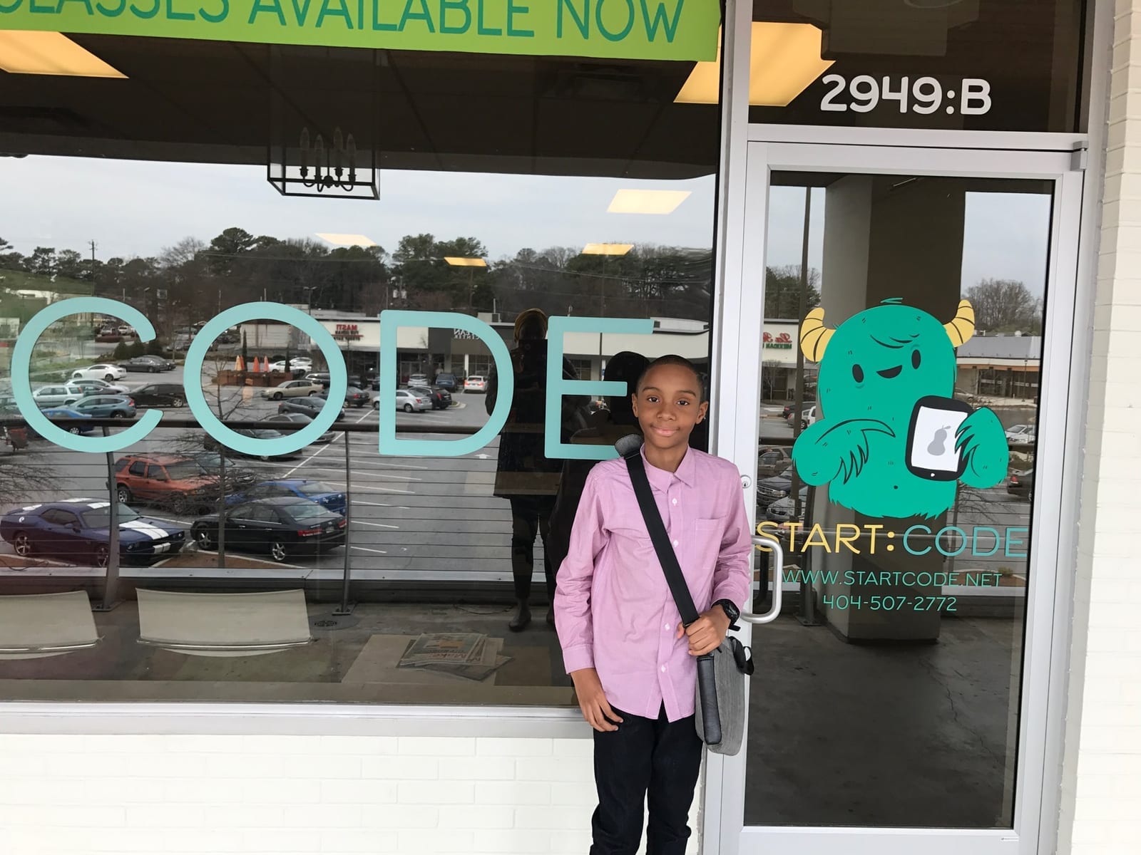 Yusuf Seward at 12, first coding class, Atlanta, 2017